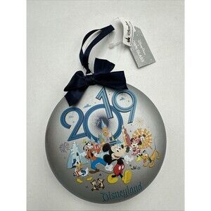 NWT Disneyland 2019 Glass Christmas Ornament Mickey Minnie Donald Pluto NWT